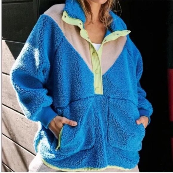 NWT Free People Fall to Rise Quarter Zip Fleece size- SMALL - Picture 1 of 5